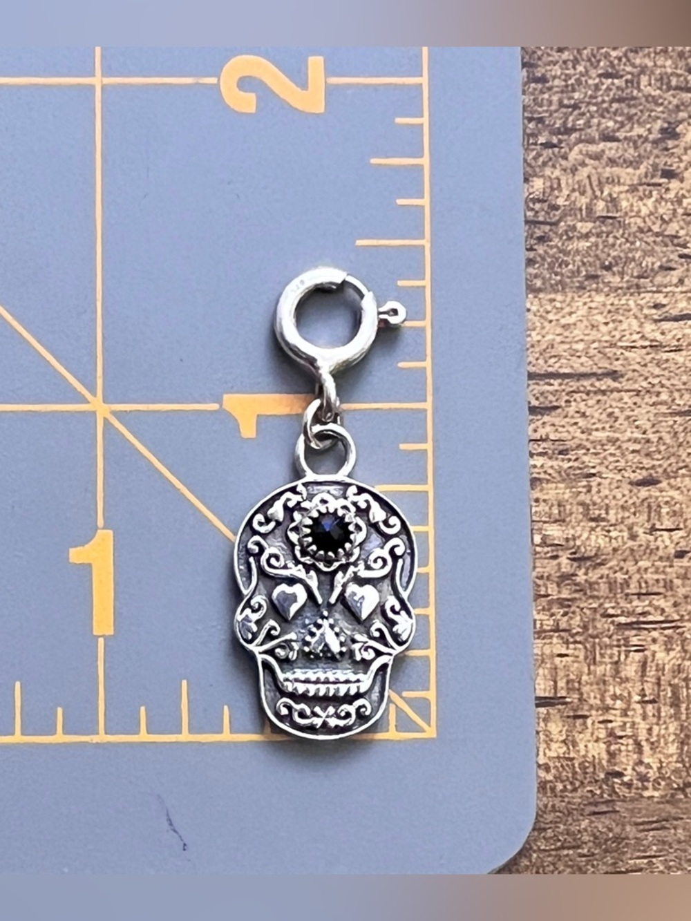 Krush Kandy Sterling Silver 925 Halloween theme Ring and Pendant charm Skull - Picture 8 of 11